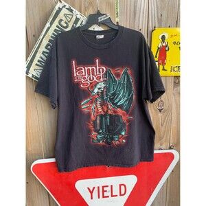 Vintage Y2K Lamb of God "Winged Death" promo Tshirt double sided Size XL